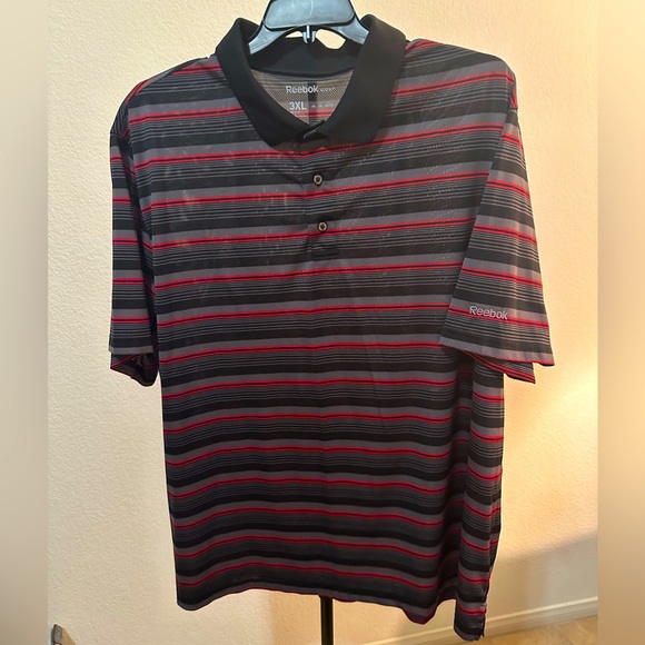Reebok Other - Nice Reebok, golf black, silver and red polo 3XL